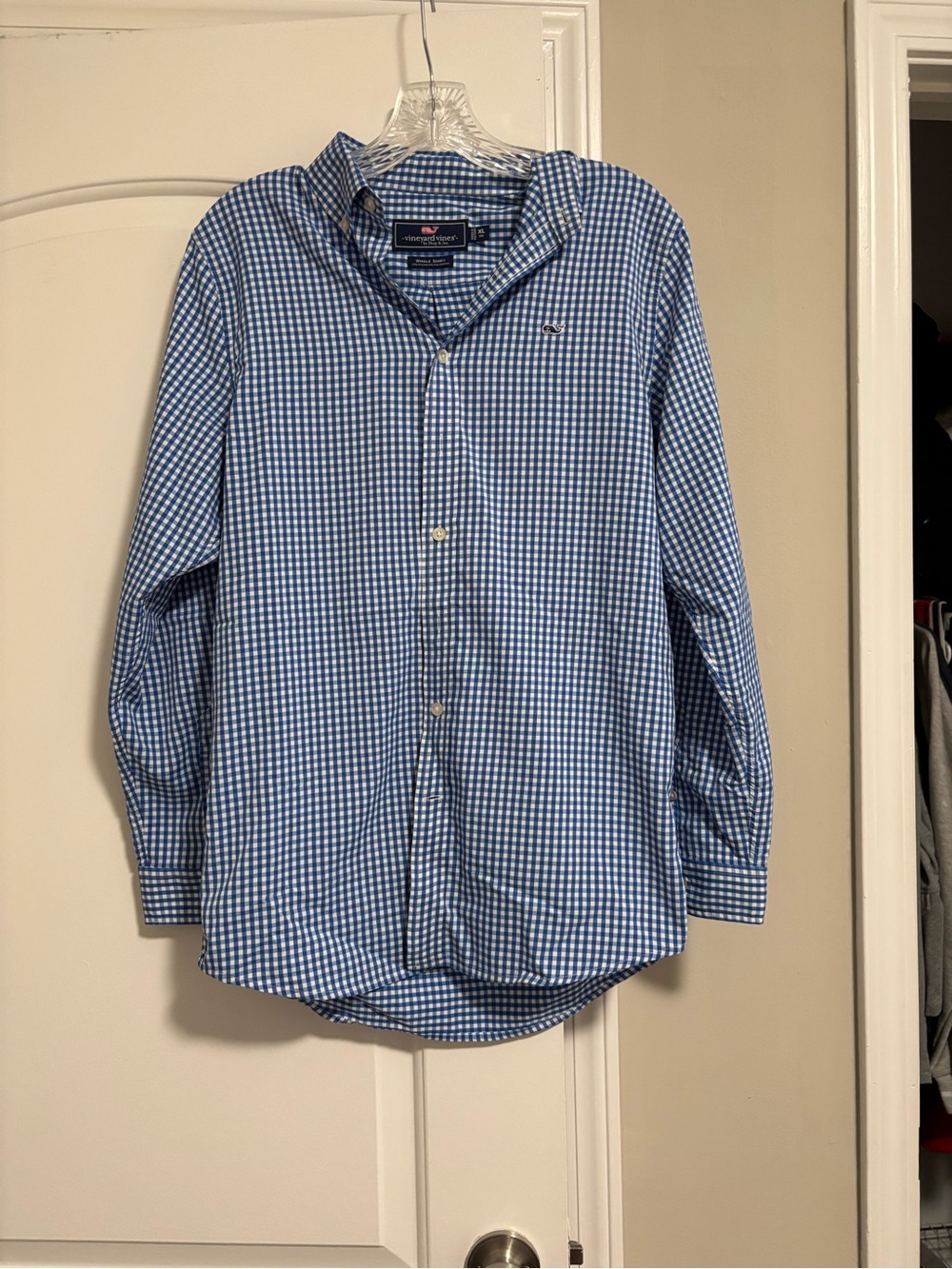 VINYARD VINES, Blue Gingham Button-Down Shirt Men's, Size XL